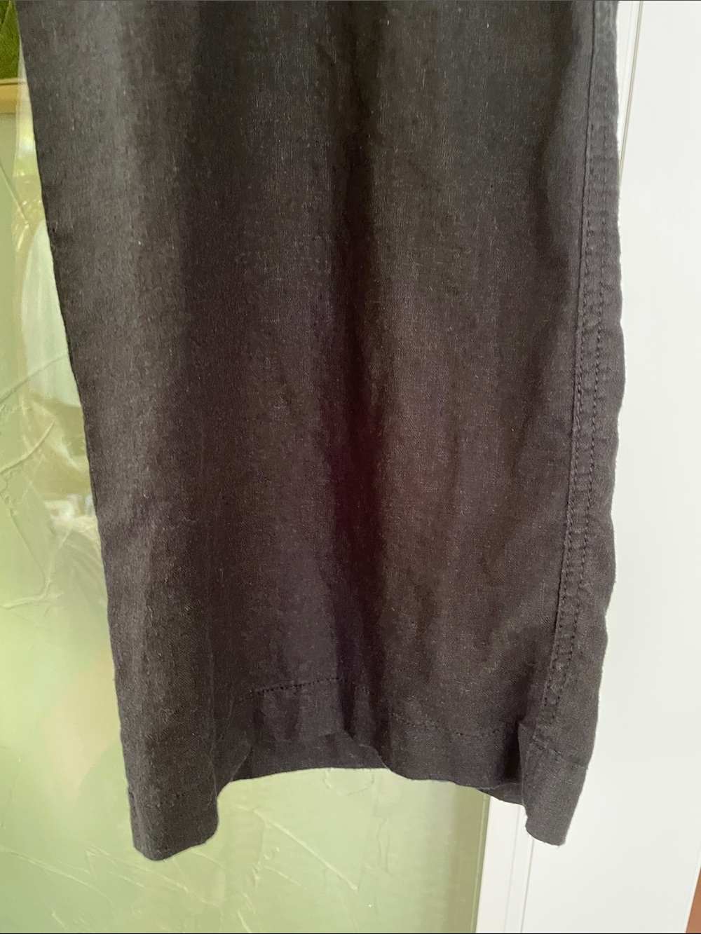 Gap Linen Wide Leg Pants Black Tie Waist High Rise Relaxed Coastal Chic Size 8 - Picture 6 of 11